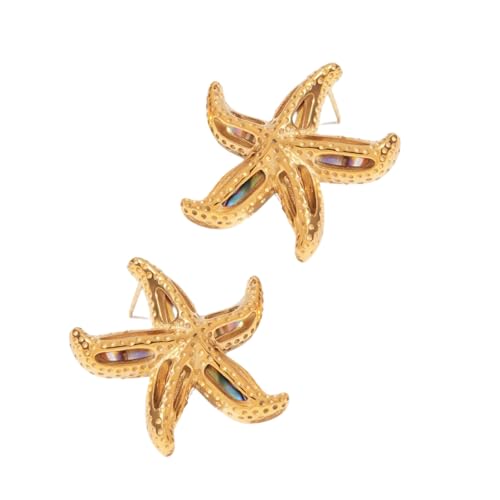Muschel-Halskette für Damen, modischer Strandschmuck, Edelstahlkette mit Seestern-Anhänger, verstellbare Länge, Edelstahl-Halskette Muschel-Halskette für Damen, modischer Strandschmuck, Edelstahlkette mit Seestern-Anhänger, verstellbare Länge, Edelstahl-Halskette von ERRORY