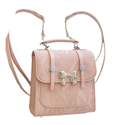PU-Leder-Rucksack, einfacher Tagesrucksack, Reiserucksack, Schultasche, kleiner modischer Rucksack mit Schleifen für den Alltag, modisch, Schultasche, PU-Leder, Reiserucksack für Teenager und Mädchen PU-Leder-Rucksack, einfacher Tagesrucksack, Reiserucksack, Schultasche, kleiner modischer Rucksack mit Schleifen für den Alltag, modisch, Schultasche, PU-Leder, Reiserucksack für Teenager und Mädchen von ERRORY