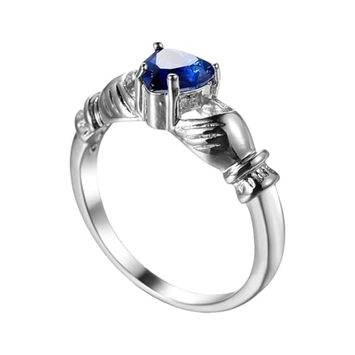 Party-Statement-Ringe, Handschmuck, einzigartiger Herzring, bietet einen modischen Look für diejenigen, die Individualität umarmen, Blau, Wie beschrieben, Wie beschrieben von ERRORY