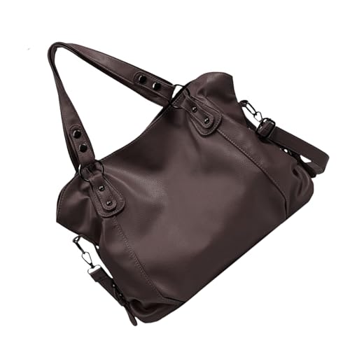 Praktische und große Kapazität, Umhängetasche, stilvolle Tasche mit Tragegriff oben, PU-Leder, Handtasche, Schultertasche für den täglichen Gebrauch, professionelle Arbeitstasche, coffee, One Size von ERRORY