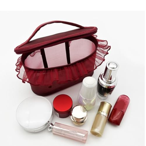 Reisefreundlicher Make-up-Organizer, transparente Netzabschnitte und funktionale Aufbewahrungsfächer für Reisen, mehrere Fächer, Kosmetikaufbewahrung, C, Mass Beauty von ERRORY