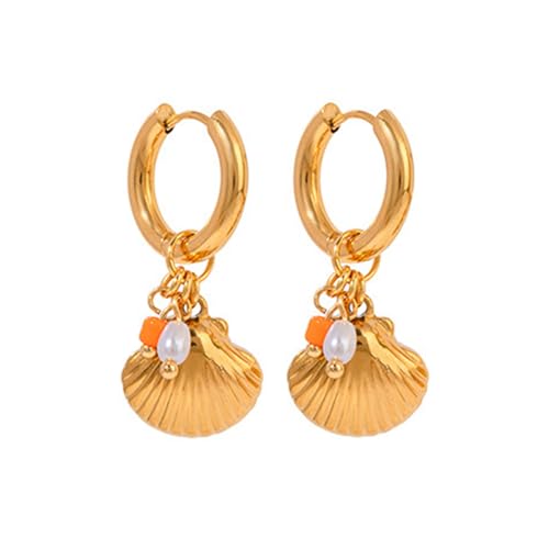 Robuste Edelstahl-Ohrringe mit einzigartigen Muschel-Designs, Dekoration für Reiseliebhaber, Modeschmuck für Damen, Einheitsgröße, Wie beschrieben, Wie beschrieben von ERRORY