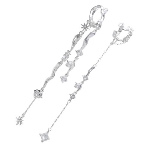 Stern-Ohrmanschette, lange Quasten, Ohrringe, jugendliche Frauen, Ohrschmuck, nicht durchbohrt, Legierung, Textur für den täglichen Gebrauch, einzigartiger Schmuck von ERRORY