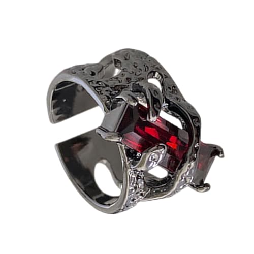 Stilvolle, offene Design-Ringe mit Edelsteinen und modernen Laval-Ästhetik, einzigartiger Schmuck für trendige Anlässe, Damenschmuck, Einheitsgröße, Wie beschrieben, Wie beschrieben von ERRORY