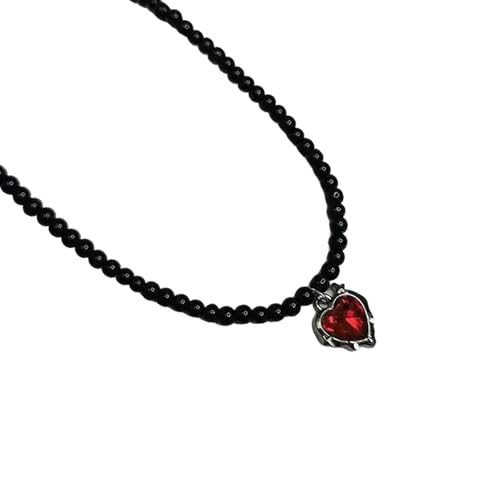 Stilvolle Halskette mit dunklem Thema, trendige schwarze Kristall-Halskette, die Herz und Schmetterling hervorhebt, für Damen, dunkler ästhetischer Schmuck, Einheitsgröße, Wie beschrieben, Wie Stilvolle Halskette mit dunklem Thema, trendige schwarze Kristall-Halskette, die Herz und Schmetterling hervorhebt, für Damen, dunkler ästhetischer Schmuck, Einheitsgröße, Wie beschrieben, Wie von ERRORY