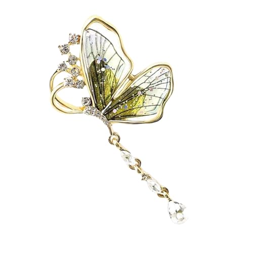 Stilvolle Schmetterlings-Brosche mit tropfenden Wassertropfen, Kunstlegierung, Schmuck für Blazer, Kleider, Mäntel, elegante Legierungsbrosche, Einheitsgröße, Wie beschrieben Stilvolle Schmetterlings-Brosche mit tropfenden Wassertropfen, Kunstlegierung, Schmuck für Blazer, Kleider, Mäntel, elegante Legierungsbrosche, Einheitsgröße, Wie beschrieben von ERRORY
