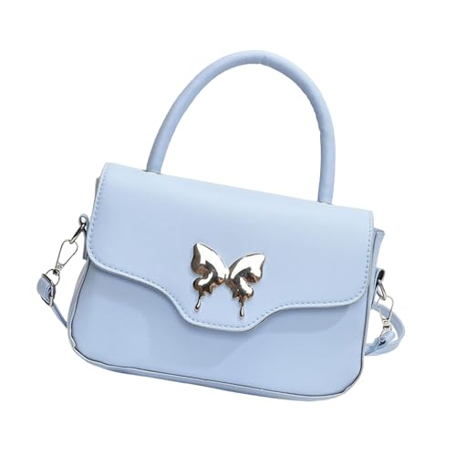 Stilvolle kleine, quadratische Umhängetasche für Damen, weiches PU-Leder, Handtasche mit geräumigem Innenraum für den täglichen Gebrauch, kleine Kuriertasche, blau, One Size Stilvolle kleine, quadratische Umhängetasche für Damen, weiches PU-Leder, Handtasche mit geräumigem Innenraum für den täglichen Gebrauch, kleine Kuriertasche, blau, One Size von ERRORY