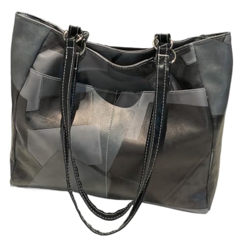 Stilvolle lässige Handtasche, großes Fassungsvermögen, PU-Umhängetasche, Einkaufstasche, lässiger Outoor, für Strand und Alltag, personalisierbar, modisches Statement, grau, One Size Stilvolle lässige Handtasche, großes Fassungsvermögen, PU-Umhängetasche, Einkaufstasche, lässiger Outoor, für Strand und Alltag, personalisierbar, modisches Statement, grau, One Size von ERRORY