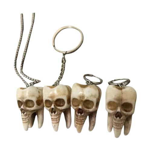 Totenkopf-Modeschmuck-Set, Unisex, modisches Statement-Schmuck-Set, Totenkopf-Anhänger, Halskette, Anhänger, Ohrringe, Unisex-Statement von ERRORY