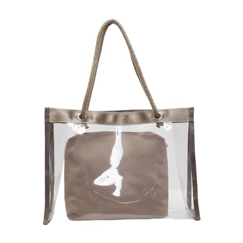 Transparente PVC-Handtasche, großes Fassungsvermögen, praktische Schultertasche und Make-up-Taschen-Set für Arbeit, Pendeln oder Strandurlaub, geräumige PVC-Tasche für den Alltag, khaki, One Size Transparente PVC-Handtasche, großes Fassungsvermögen, praktische Schultertasche und Make-up-Taschen-Set für Arbeit, Pendeln oder Strandurlaub, geräumige PVC-Tasche für den Alltag, khaki, One Size von ERRORY