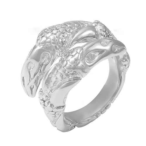 Trendige, strukturierte Ringe, Verzierung, verstellbare Schlangenringe mit gehämmerter Textur für einzigartige Stile und den täglichen Gebrauch, Jugend, Einheitsgröße, Wie beschrieben, Wie beschrieben von ERRORY