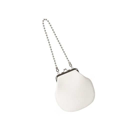 Trendige Umhängetasche aus PU-Leder mit Kettenriemen, kompakte Abendtasche mit Kussverschluss für stilvolle Party-Handtasche, beige, One Size Trendige Umhängetasche aus PU-Leder mit Kettenriemen, kompakte Abendtasche mit Kussverschluss für stilvolle Party-Handtasche, beige, One Size von ERRORY