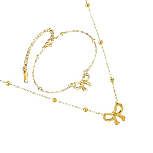 Trendiges Schleifenschmuck-Set, raffiniertes Schleifen-Design, Halsketten-Set für modische Damen-Halskette, Einheitsgröße, Wie beschrieben, Wie beschrieben Trendiges Schleifenschmuck-Set, raffiniertes Schleifen-Design, Halsketten-Set für modische Damen-Halskette, Einheitsgröße, Wie beschrieben, Wie beschrieben von ERRORY