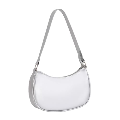 Unterarmtasche für Damen, Retro-Handtasche, passt zu Achseln, einfarbig, Schultertasche, Winter, Pendeln, für die Arbeit, Retro-Achselhöhle, PU-Leder, Unterarm, einfarbig, Schultern, silber, One Size Unterarmtasche für Damen, Retro-Handtasche, passt zu Achseln, einfarbig, Schultertasche, Winter, Pendeln, für die Arbeit, Retro-Achselhöhle, PU-Leder, Unterarm, einfarbig, Schultern, silber, One Size von ERRORY