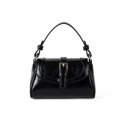 Verstellbare Umhängetasche mit Gürtelschnalle, geräumige Innenseite, PU-Leder-Umhängetasche für jeden Tag, trendige koreanische Crossbody-Tasche, Schwarz , One Size von ERRORY