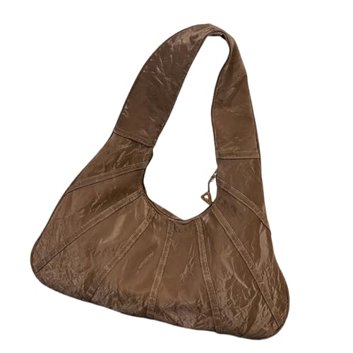 Vielseitige, lässige Einzel-Schultertasche, Unterarmtasche, große Handtasche für Arbeit, Einkaufen und Freizeitaktivitäten, praktische City-Tasche, braun, One Size von ERRORY