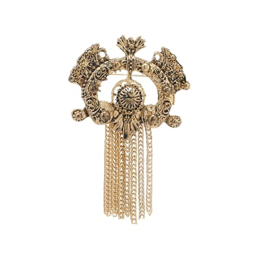 Vintage Brosche mit Metallfransen, Mantel-Zubehör, Quasten, Anstecknadel, Statement-Schmuck für besondere Anlässe, schimmernde Quasten, Statement-Brosche Vintage Brosche mit Metallfransen, Mantel-Zubehör, Quasten, Anstecknadel, Statement-Schmuck für besondere Anlässe, schimmernde Quasten, Statement-Brosche von ERRORY