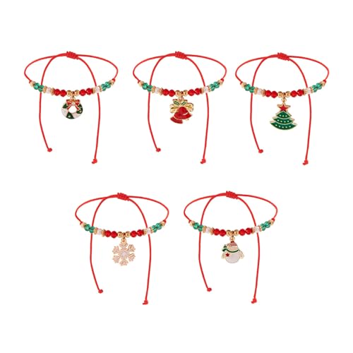 Yuletide Weihnachtsanhänger, weiche Tonperlen, Handkette, verstellbare Länge, Armband, Zubehör, CCB-Perlen, Schmuck von ERRORY