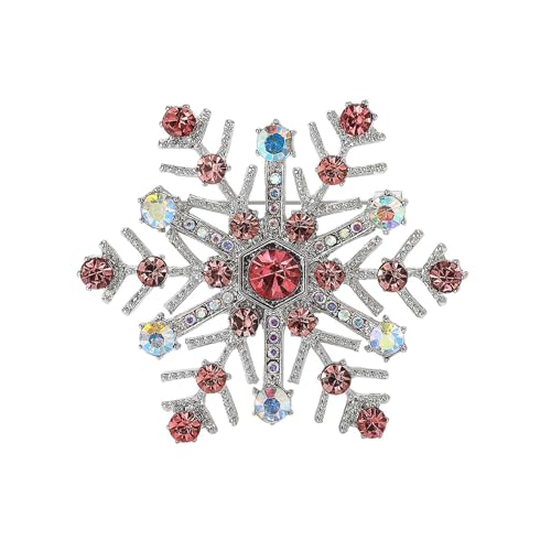 Zarte Strass-Brosche aus Legierung, Schneeflocken-Design, leichte Brustdekoration für Urlaub, Outfit, modisches Schneeflocken-Accessoire, Party, Einheitsgröße, Wie beschrieben von ERRORY