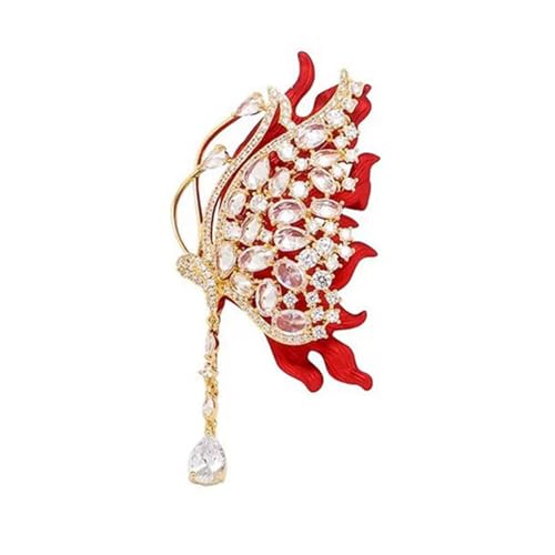 Zarte Strass-Brosche in Schmetterlingsform, Legierung, modisches Accessoire für Kleider, Mäntel und Jacken, Bekleidungszubehör, Strass-Brosche für Mädchen Zarte Strass-Brosche in Schmetterlingsform, Legierung, modisches Accessoire für Kleider, Mäntel und Jacken, Bekleidungszubehör, Strass-Brosche für Mädchen von ERRORY