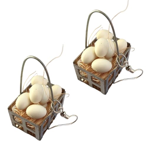 Zarte kleine Eier-Ohrringe in elegantem, lebendigem Blau, tragbar, für Frauen, die Oster-Accessoires lieben, Legierungs-Ohrringe von ERRORY