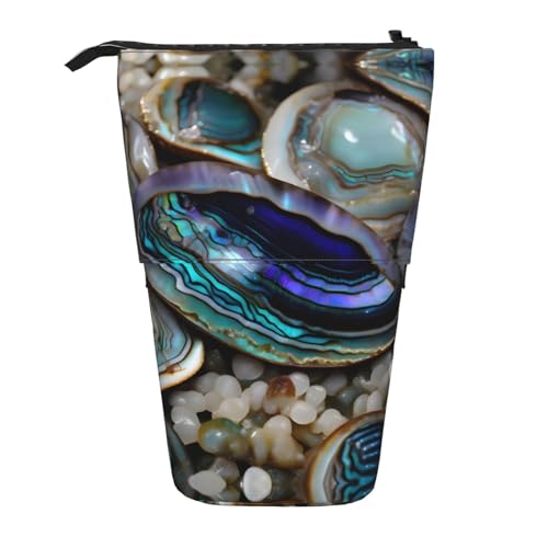 ERSDWRE Abalone Nacre Teleskop-Federmäppchen Kawaii Schreibwarentasche Reißverschluss Stifteetui Stand Up Pencil Holder von ERSDWRE