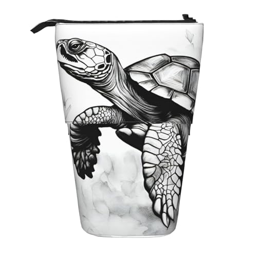 ERSDWRE Turtle Write Teleskop-Federmäppchen, Kawaii-Schreibwaren-Tasche, Reißverschluss, Stifteetui von ERSDWRE
