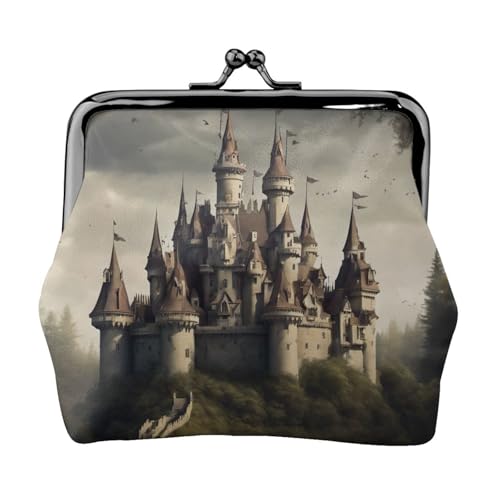 Horrible Fairy Tale Castle02 Print Vintage Leder Kleingeldbörse Elegant Kleine Münzbörse für Frauen Münzbeutel Geldbörse Mini von ERSDWRE