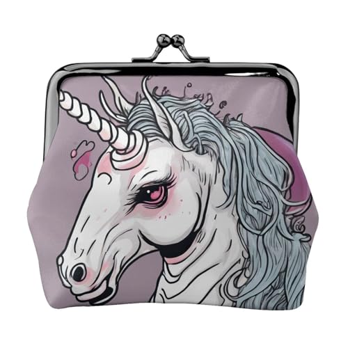 Horrible Unicorn02 Print Vintage Leder Kleingeldbörse Elegante kleine Münzbörse für Frauen Münzbeutel Geldbörse Mini von ERSDWRE