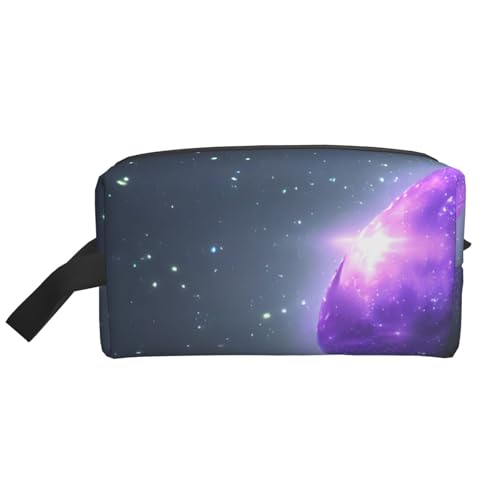 Kulturbeutel, Motiv: Galaxie, Sternenhimmel, violett, mit Sternenhimmel-Aufdruck, Make-up-Tasche, Kosmetiktasche, zum Aufhängen, für Damen und Herren, Fitnessstudio von ERSDWRE