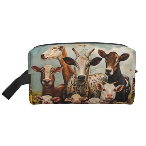 Kulturbeutel mit Bauernhof-Tierdruck, Make-up-Tasche, Kosmetiktasche, zum Aufhängen, für Damen und Herren, Fitnessstudio von ERSDWRE