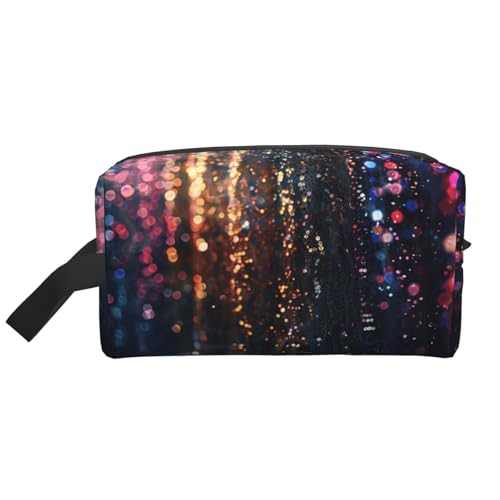 Kulturbeutel mit Farbverlauf, Pailletten, glitzernd, für Reisen, Make-up-Tasche, Kosmetiktasche, hängende Kosmetiktasche für Damen und Herren, Fitnessstudio von ERSDWRE