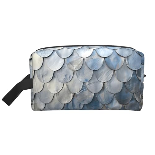 Kulturbeutel mit Fischschuppen-Druck, Make-up-Tasche, Kosmetiktasche, zum Aufhängen, für Damen und Herren, Fitnessstudio von ERSDWRE