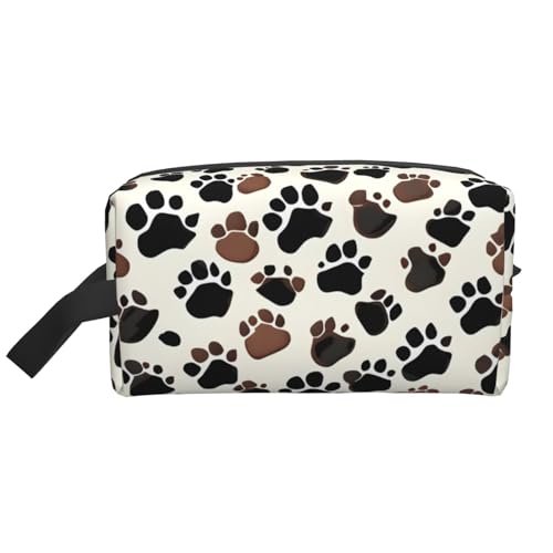 Kulturbeutel mit Hunde-Fußabdruck, Reise-Kulturbeutel, Make-up-Tasche, Kosmetiktasche, zum Aufhängen für Damen und Herren, Fitnessstudio von ERSDWRE