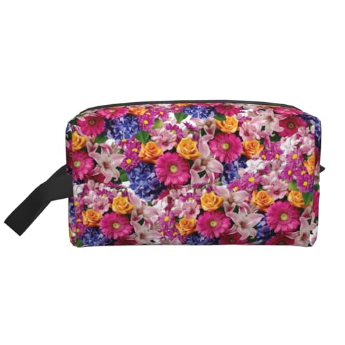 Kulturbeutel mit blühendem Blumendruck, Make-up-Tasche, Kosmetiktasche, zum Aufhängen für Damen und Herren, Fitnessstudio von ERSDWRE