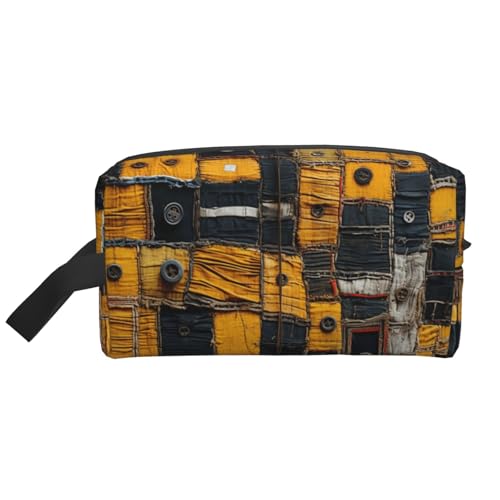 Kulturbeutel mit buntem Collage-Druck, Reise-Kulturbeutel, Make-up-Tasche, Kosmetiktasche, zum Aufhängen für Damen und Herren, Fitnessstudio von ERSDWRE