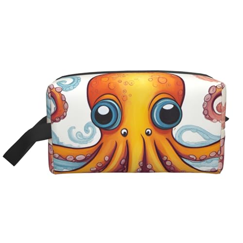 Kulturbeutel mit farbigem Oktopus-Druck, Make-up-Tasche, Kosmetiktasche, zum Aufhängen für Damen und Herren, Fitnessstudio von ERSDWRE