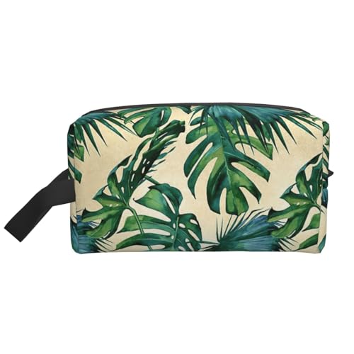 Kulturbeutel mit grünen Bananenblättern, Make-up-Tasche, Kosmetiktasche, zum Aufhängen, für Damen und Herren, Fitnessstudio von ERSDWRE