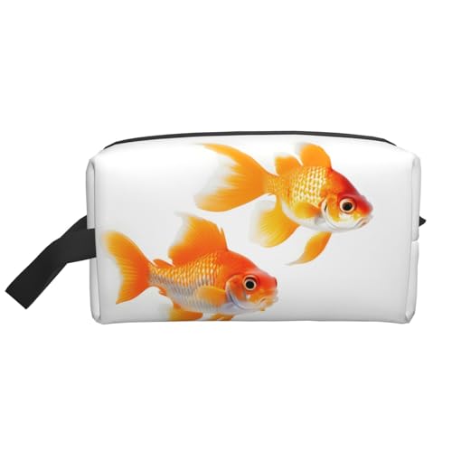 Kulturbeutel mit niedlichem Goldfisch-Druck, Make-up-Tasche, Kosmetiktasche, zum Aufhängen für Damen und Herren, Fitnessstudio von ERSDWRE