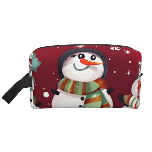 Kulturbeutel mit niedlichem Schneemann-Aufdruck, Make-up-Tasche, Kosmetiktasche, zum Aufhängen, für Damen und Herren, Fitnessstudio von ERSDWRE