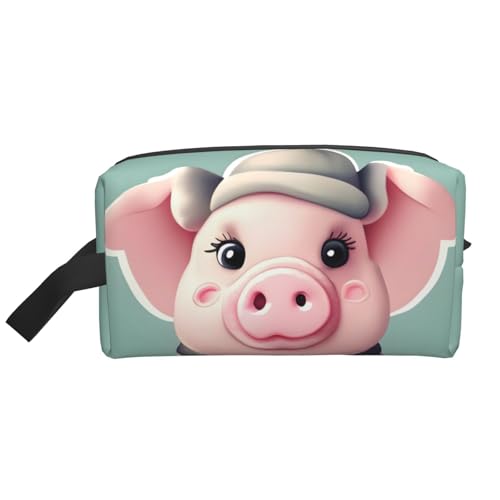 Kulturbeutel mit niedlichem Schweine-Aufdruck, Make-up-Tasche, Kosmetiktasche, zum Aufhängen für Damen und Herren, Fitnessstudio von ERSDWRE