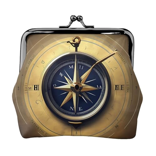 Law of the Compass Navigation Print Vintage Leder Kleingeldbörse Elegant Kleine Münzbörse für Frauen Münztasche Geldbörse Mini von ERSDWRE