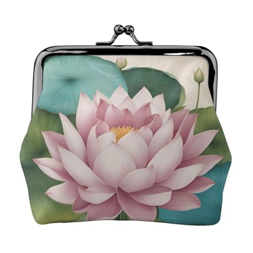 Lotusblume Namaste Print Vintage Leder Kleingeldbörse Elegant Kleine Münzbörse für Frauen Münzbeutel Geldbörse Mini von ERSDWRE