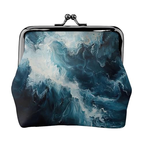 Within The Tides Print Vintage Leather Change Purse Elegant Small Coin Purse for Women Coin Pouch Wallet Mini von ERSDWRE