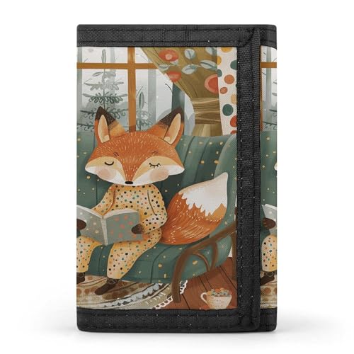 ERSTSNCK Two Foxes Are Reading Travel Wallet Sleek ID Card Holder Slim Security Three Fold Purse for Men And Women ERSTSNCK Two Foxes Are Reading Travel Wallet Sleek ID Card Holder Slim Security Three Fold Purse for Men And Women von ERSTSNCK