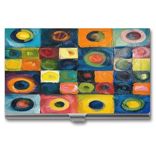 ERSTSNCK Visitenkartenhalter aus Metall, bunt, personalisierbar, superleicht, Visitenkartenetui, schmal, mit Schnalle, für Damen und Herren von ERSTSNCK