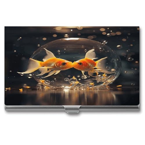 ERSTSNCK Visitenkartenhalter aus Metall mit zwei Bildern, personalisierbar, superleicht, Visitenkartenetui, schmal, Namenskartenhalter, Organizer mit Schnalle, für Männer und Frauen von ERSTSNCK