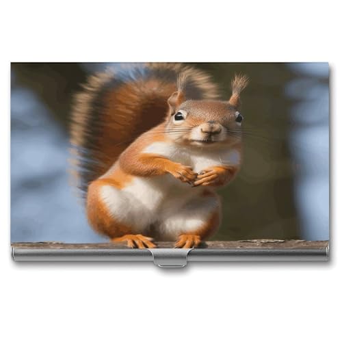 ERSTSNCK Visitenkartenhalter mit Eichhörnchen-Motiv, aus Metall, personalisierbar, superleicht, schmal, Namenskartenhalter, Organizer mit Schnalle, für Männer und Frauen ERSTSNCK Visitenkartenhalter mit Eichhörnchen-Motiv, aus Metall, personalisierbar, superleicht, schmal, Namenskartenhalter, Organizer mit Schnalle, für Männer und Frauen von ERSTSNCK