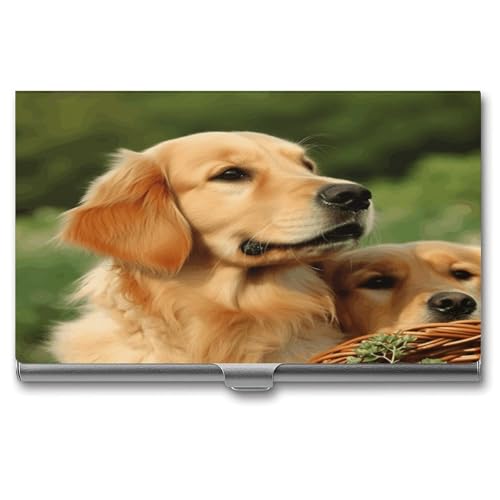 ERSTSNCK Visitenkartenhalter mit Hundemotiv Golden Retriever, Metall, personalisierbar, superleicht, Visitenkartenetui, schmal, Namenskartenhalter, Organizer mit Schnalle, für Männer und Frauen ERSTSNCK Visitenkartenhalter mit Hundemotiv Golden Retriever, Metall, personalisierbar, superleicht, Visitenkartenetui, schmal, Namenskartenhalter, Organizer mit Schnalle, für Männer und Frauen von ERSTSNCK