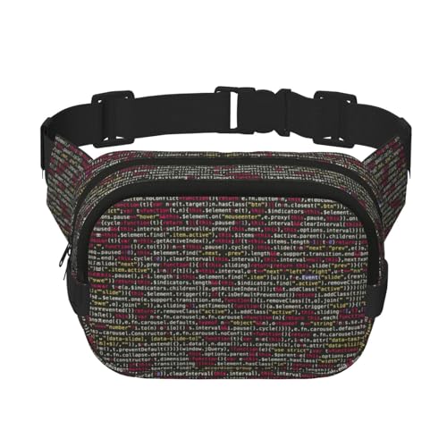Programmierer Programmiercode Print Quadratisch Workout Doppellagige Hüfttasche Trendy Pack für Damen und Herren Trendy Travel, Schwarz, Einheitsgröße von ERTTNT